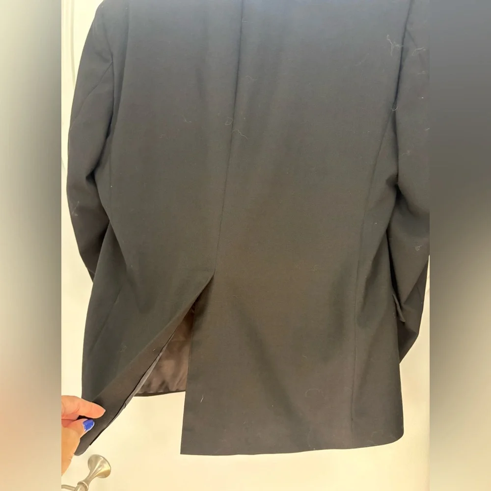 Jos. A Bank black wool coat executive collection with gold buttons size 44 R